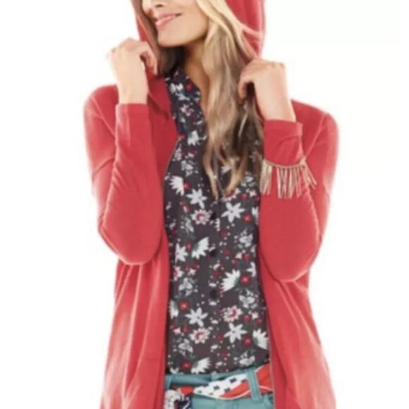 Cabi Size Small Button Front Henley Blouse Floral Print Work Gray Red Office - Picture 2 of 11